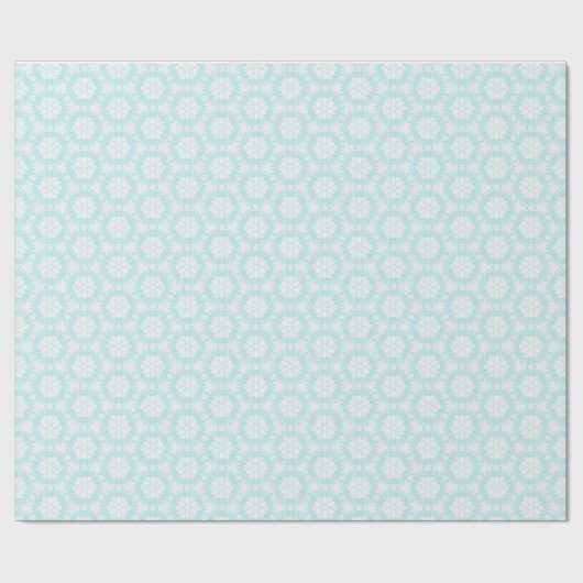 Ice Blue Snowflake Wrapping Paper Geschenkpapier (Flach)
