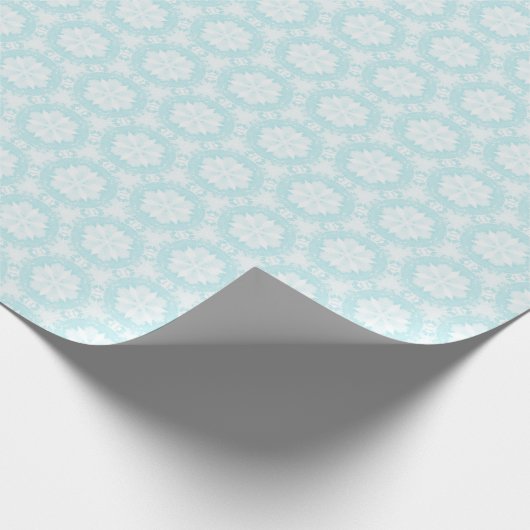 Ice Blue Snowflake Wrapping Paper Geschenkpapier (Ecke)