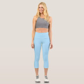 Ice Blue Solid Color | Classic | elegant Capri Leggings (Vorderseite)