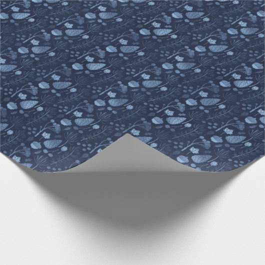 Ice Blue Tree Botanicals Weihnachtsgeschenk Geschenkpapier (Ecke)