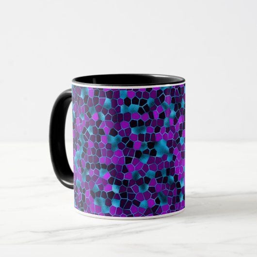 Ice Blue und Violet Shatter Tasse (Vorderseite Links)