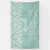 Ice Blue Vintag Damask Muster - grungy Finish Banner (Vertikal)