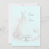 Ice Blue Wedding Dress Brautparty Einladung (Vorderseite)