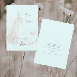 Ice Blue Wedding Dress Brautparty Einladung