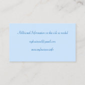 Ice Blue Western Style Floral Corner Visitenkarte (Rückseite)