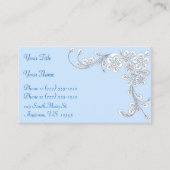 Ice Blue Western Style Floral Corner Visitenkarte (Vorderseite)