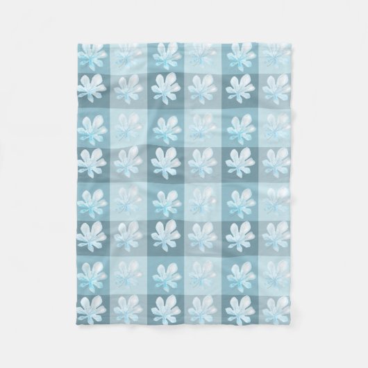 Ice Blue Winter Blätter Fleece Blanket (Vorderseite)