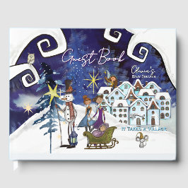 Ice Blue Winter Magic Baby Shower Guest Book Gästebuch