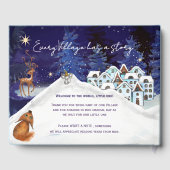 Ice Blue Winter Magic Baby Shower Guest Book Gästebuch (Rückseite)