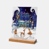 Ice Blue Winter Magic Custom Acrylic Table Sign Acrylschild (Winkel)