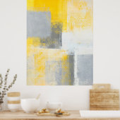 'Ice Box' Abstrakte, graue und gelbe Kunst Poster (Küche)