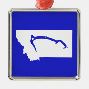 Ice Climb Montana Silbernes Ornament