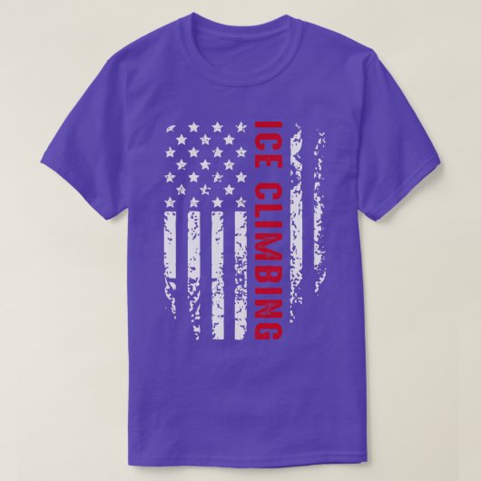 Ice Climbing American Flag Patriotic Winter Sports T-Shirt (Design vorne)