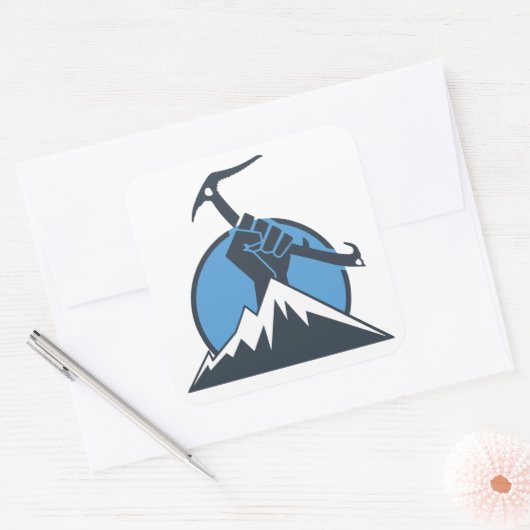 Ice Climbing Power Quadratischer Aufkleber (Umschlag)