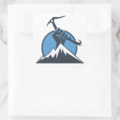 Ice Climbing Power Quadratischer Aufkleber (Tasche)