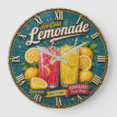 Ice Cold Lemonade Große Wanduhr (Vorderseite)