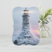 Ice covered lighthouse  feiertagskarte (Stehend Vorderseite)