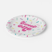 Ice Cream and Cake Sweet One 1st Birthday Pappteller (Schrägansicht)