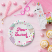 Ice Cream and Cake Two Sweet 2nd Birthday Pappteller (Party)