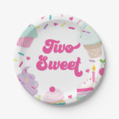 Ice Cream and Cake Two Sweet 2nd Birthday Pappteller (Vorderseite)