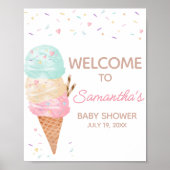 Ice Cream Baby Dusche Willkommen Poster (Vorne)