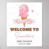 Ice Cream Baby Dusche Willkommen Poster (Vorne)
