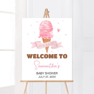 Ice Cream Baby Dusche Willkommen Poster