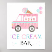 Ice Cream Bar Birthday Sign Poster (Vorne)