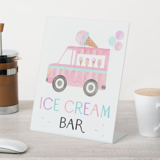 Ice Cream Bar Birthday Sign Sockelschild (In SItu)