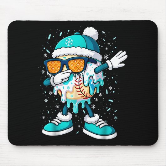 Ice Cream Baseball Drip Home Plate Bats Cool For B Mousepad (Vorne)