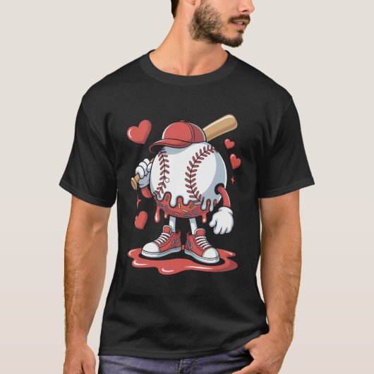 Ice Cream Baseball Drip Melting Character Art Ice T-Shirt (Vorderseite)