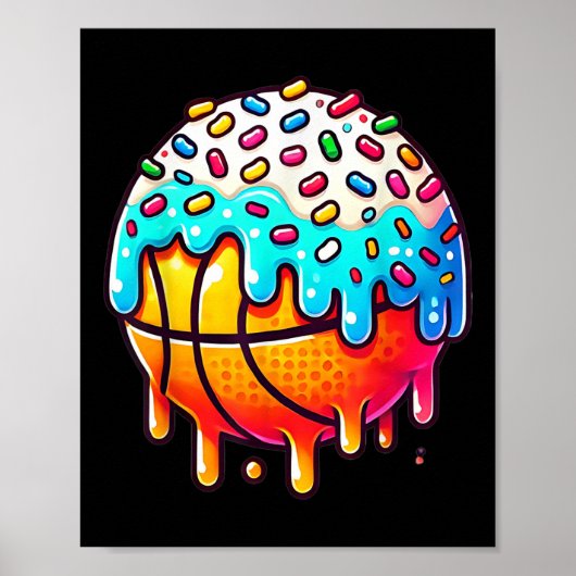 Ice Cream Basketball Tropfen Boys Girls Kinder Bas Poster (Vorne)