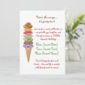 Ice Cream Birthday Einladung (Stehend Vorderseite)