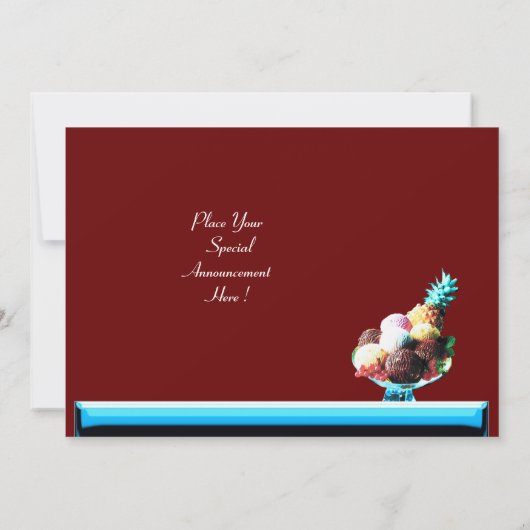 ICE CREAM BIRTHDAY PARTY 2, rot Einladung (Rückseite)