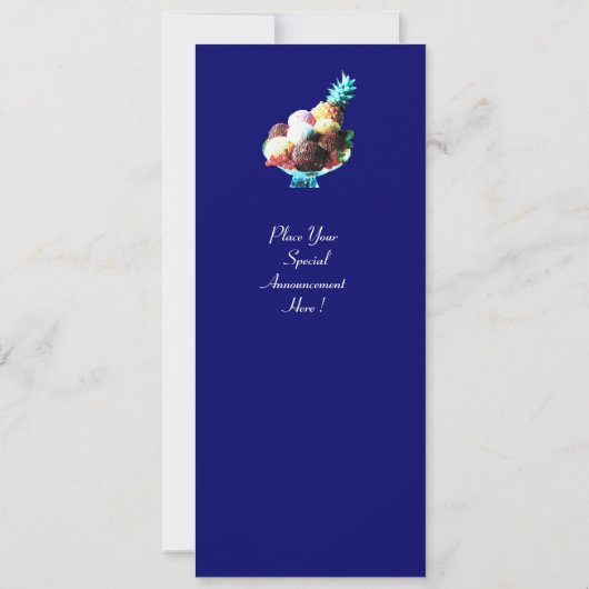 ICE CREAM BIRTHDAY PARTY, blau Einladung (Rückseite)