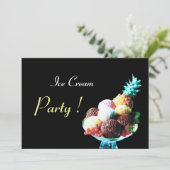 ICE CREAM BIRTHDAY PARTY EINLADUNG (Stehend Vorderseite)
