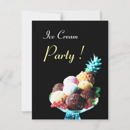 ICE CREAM BIRTHDAY PARTY EINLADUNG (Vorderseite)