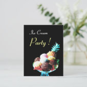 ICE CREAM BIRTHDAY PARTY EINLADUNG (Stehend Vorderseite)