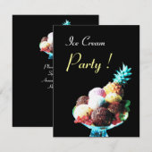 ICE CREAM BIRTHDAY PARTY EINLADUNG (Vorne/Hinten)