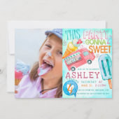 Ice Cream Birthday Party Foto Einladung (Vorderseite)