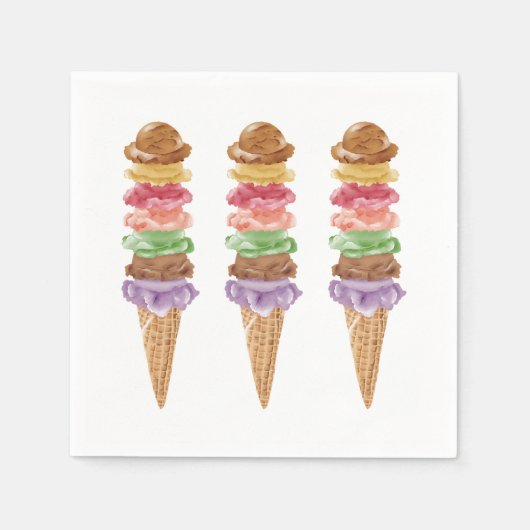 Ice Cream Birthday Serviette (Vorderseite)