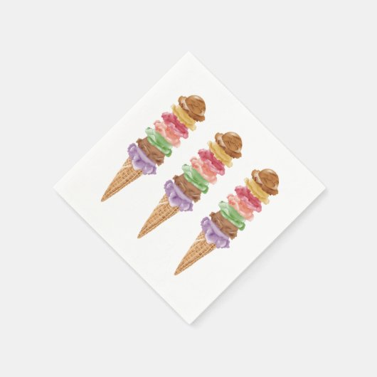 Ice Cream Birthday Serviette (Ecke)