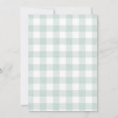 Ice Cream Blue Bow Gingham Birthday Party Dankeskarte (Rückseite)