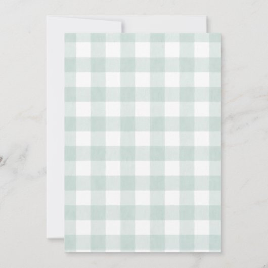 Ice Cream Blue Bow Gingham Birthday Party Dankeskarte (Rückseite)