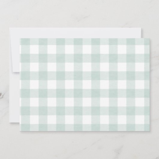 Ice Cream Blue Bow Gingham Birthday Party Foto Dankeskarte (Rückseite)