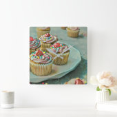 Ice cream cake quadratische wanduhr (Zuhause)