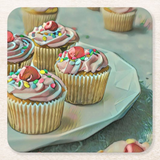 Ice cream cake rechteckiger pappuntersetzer (Vorderseite)