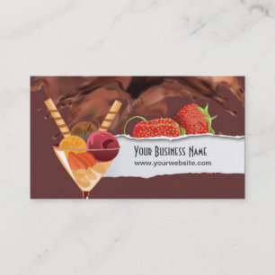 Ice Cream & Chocolate Dessert Business Card Visitenkarte