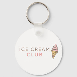 Ice Cream Club Süße Pastell-Typografie Schlüsselanhänger