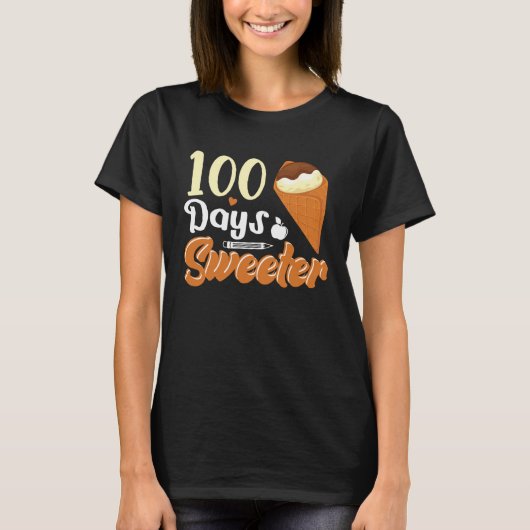 Ice Cream Cone 100 Days Of School Teachers Girls B T-Shirt (Vorderseite)